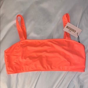 Coral Square Neck Bikini Top